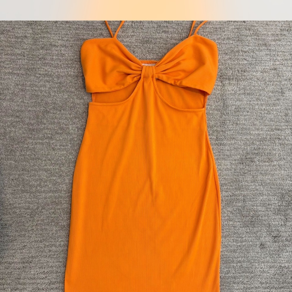 Princess Polly Orange Bodycon Sundress with Sweetheart Neckline